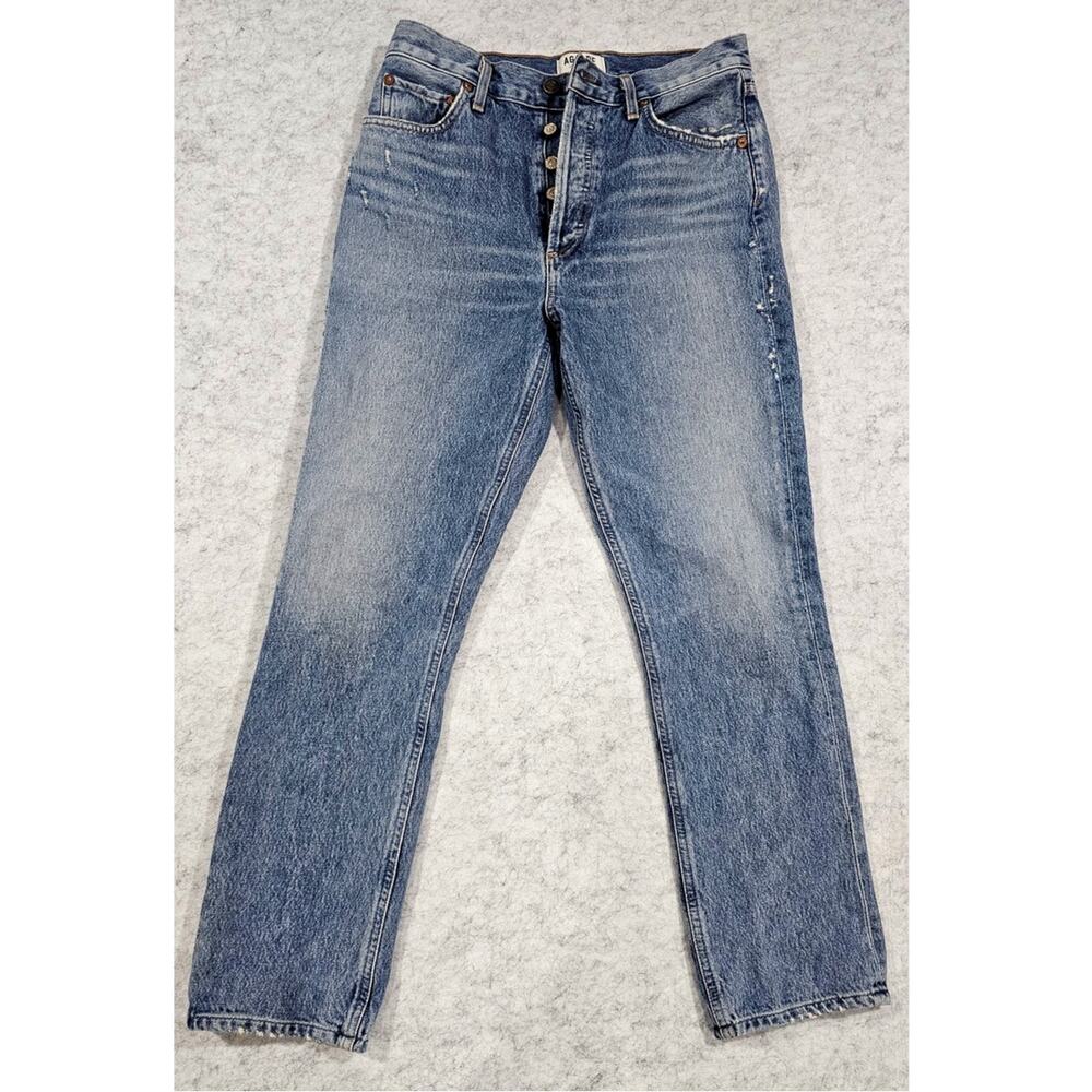 Agolde Women's Straight Leg Jeans - Faded Blue Wash